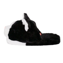 Everberry Black and White Kitty Slippers Side View