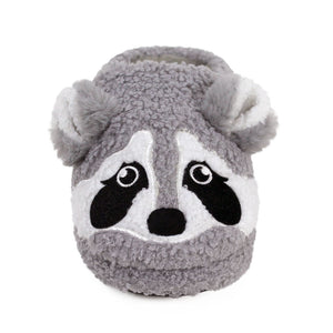 Gray Raccoon Slippers Front View