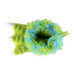 Kids Green Monster Claw Slippers Top View