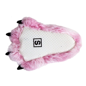 Kids Pink Tiger Paw Slippers Bottom View
