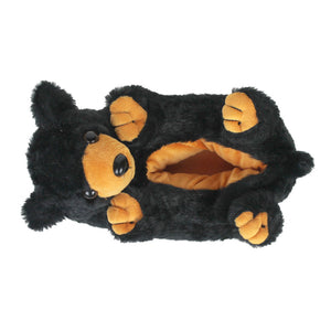 Black bear slippers top view