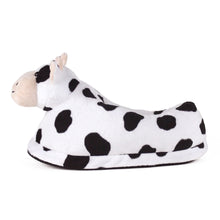 Cow-patterned slipper on a white background