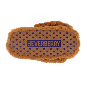 Everberry Fuzzy Bear Slippers Bottom View