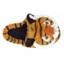 Plush Fuzzy Tiger Slipper, top view.