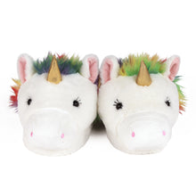 Fuzzy Unicorn Slippers Front View of Pair