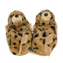 Pair of plush Harbor Seal slippers