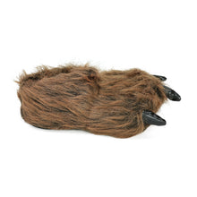 Kids Grizzly Bear Paw Slipper seen from the side on a white background