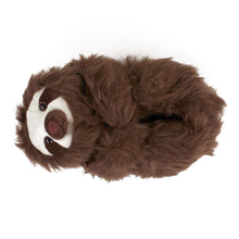 Fuzzy Sloth Slipper seen from above on a white background