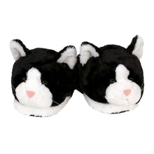 Everberry Black and White Kitty Slippers View of Pair