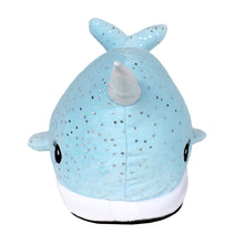 Blue Narwhal Slippers Front View