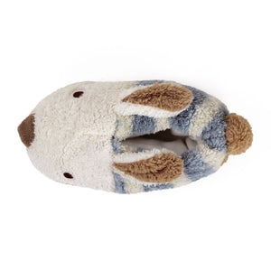 Blue Stripe Bunny Slippers Top View 