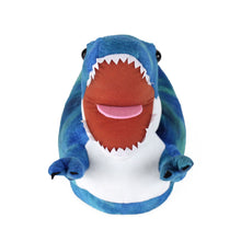 Blue T-Rex Dinosaur Slippers Front View