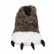 Brown Wolf Paw Slippers Front View