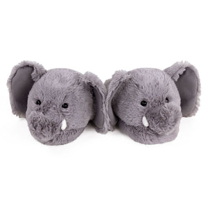 Everberry Fuzzy Elephant Slippers View of Pair