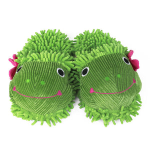 Fuzzy Frog Slippers View of Pair