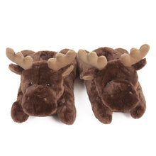Fuzzy Moose Slippers View of Pair