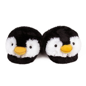 Everberry Fuzzy Penguin Slippers View of Pair