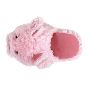 Everberry Fuzzy Pig Slippers Top View 