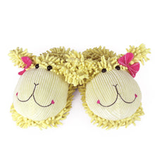 Fuzzy Poodle Slippers View of Pair