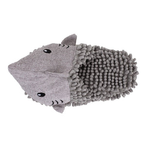 Fuzzy Shark Slippers Top View
