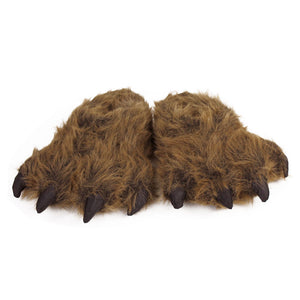 Grizzly Bear Paw Slippers View of Pair