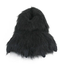 Kids Black Bear Paw Slippers Front View 