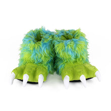Kids Green Monster Claw Slippers View of Pair