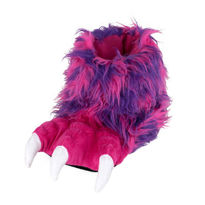 Kids Pink Monster Claw Slippers 3/4 View