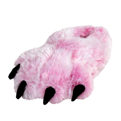 Kids Pink Tiger Paw Slippers 3/4 View