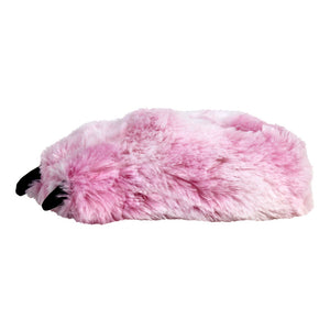 Kids Pink Tiger Paw Slippers Side View