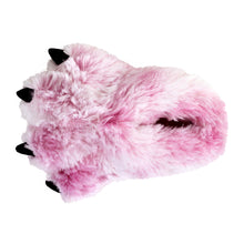 Kids Pink Tiger Paw Slippers Top View