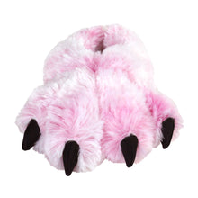 Kids Pink Tiger Paw Slippers Front View