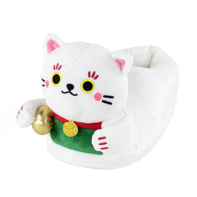 Maneki Neko Lucky Cat Slippers 3/4 View