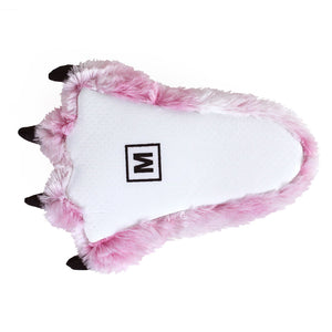Pink Tiger Paw Slippers Bottom View 