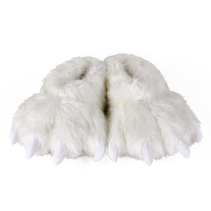 Polar Bear Paw Slippers View of Pair