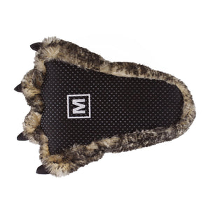 Timber Wolf Paw Slippers Bottom View