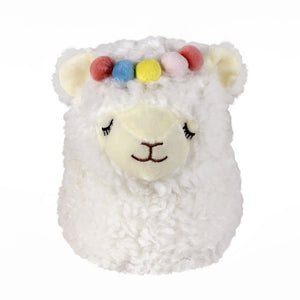 White Llama Slippers Front View