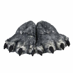 Wolf Paw Slippers View of Pair